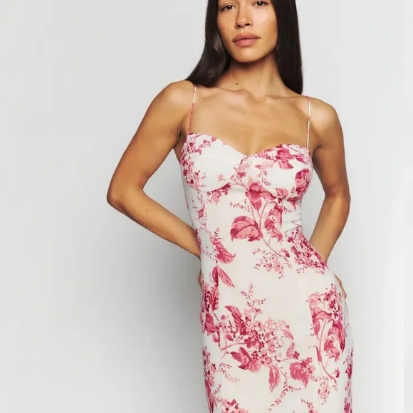 Reformation Fallon Floral Pink Maxi Dress - Picture 2 of 15